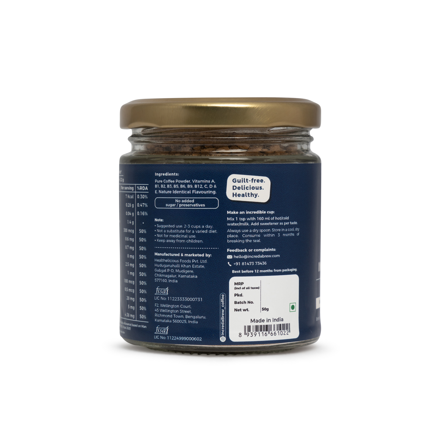 Vanilla Wellness Instant coffee - 50 Gms Jar