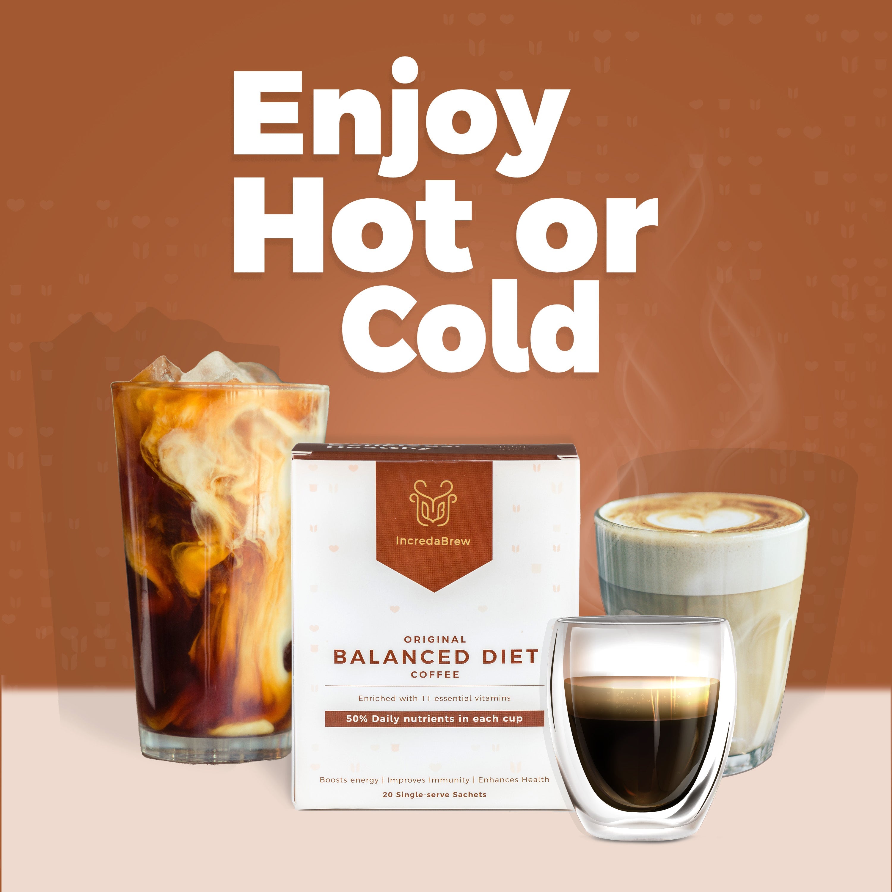 Enjoy Instant Coffee Hot or Cold