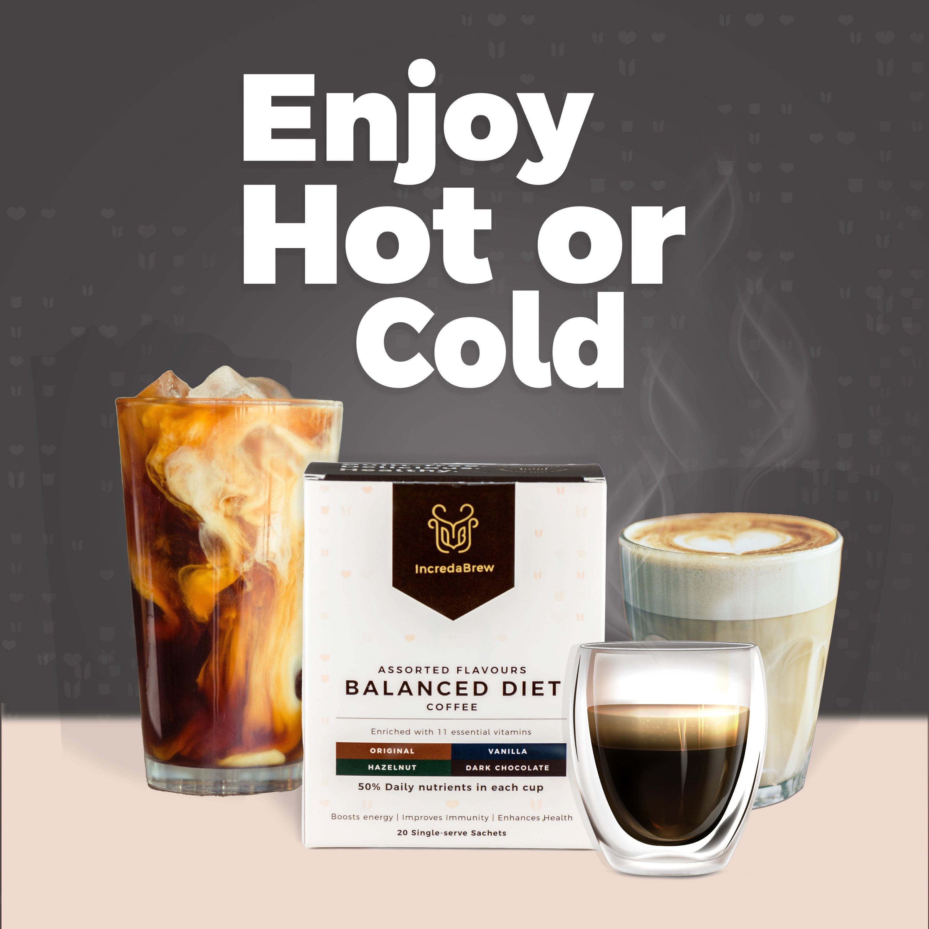 Enjoy Instant Coffee Hot or Cold