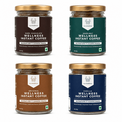 Four IncredaBrew Wellness Instant Coffee - 50g jar