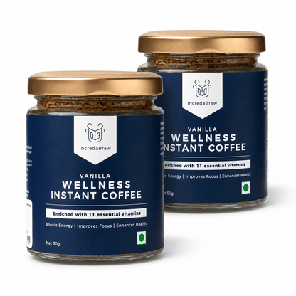 2 IncredaBrew Vanilla Wellness Instant Coffee - 50g jar