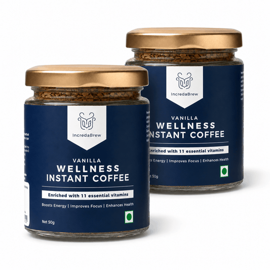 2 IncredaBrew Vanilla Wellness Instant Coffee - 50g jar
