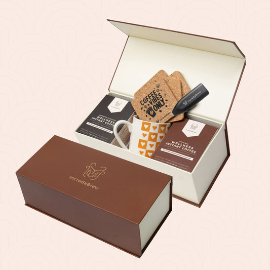 Twin Coffee Box + Mug, Frother & Coasters