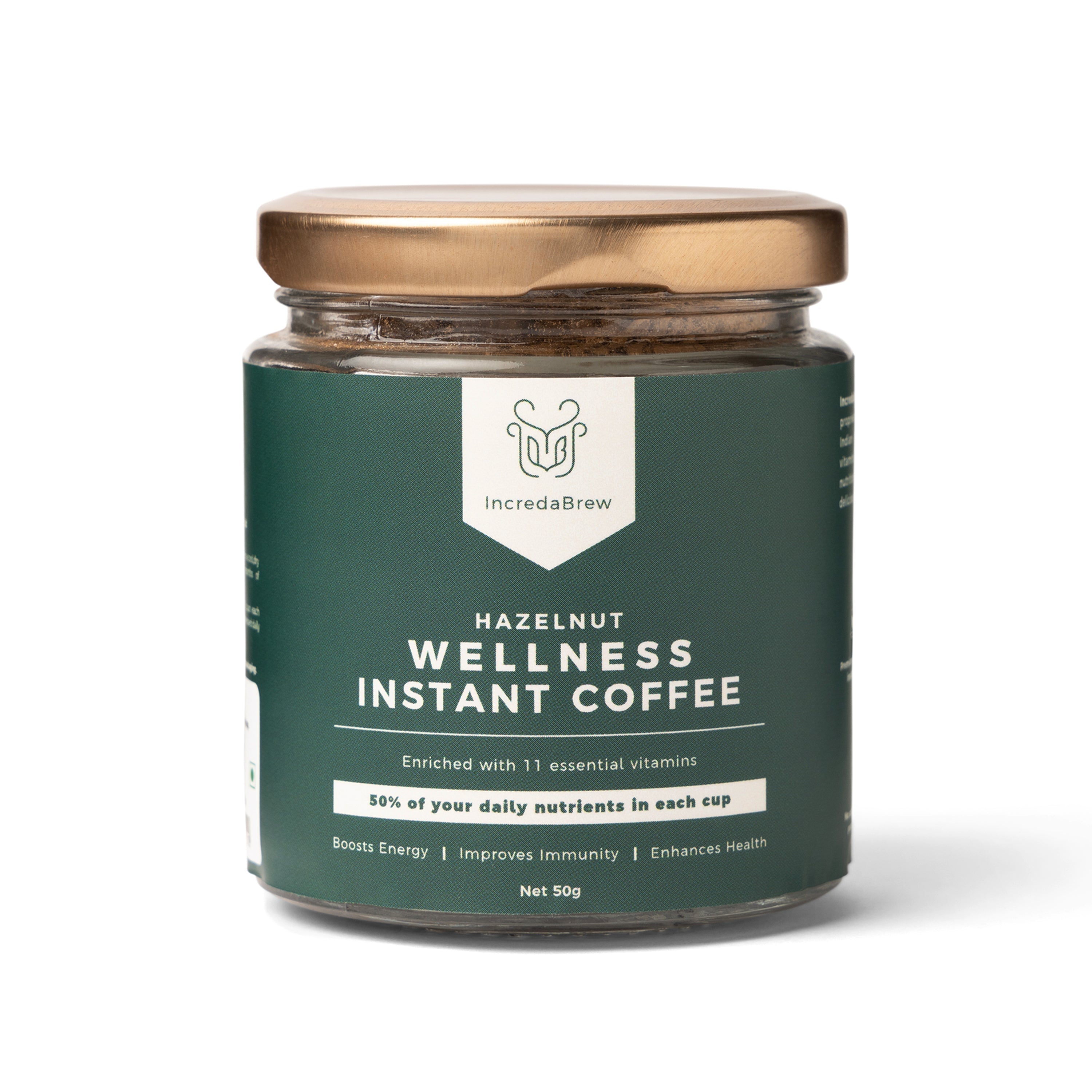 Hazelnut Wellness Instant Coffee - 50 gms Jar + Free Mug